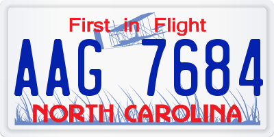 NC license plate AAG7684