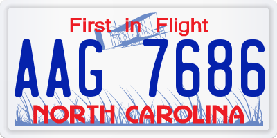 NC license plate AAG7686