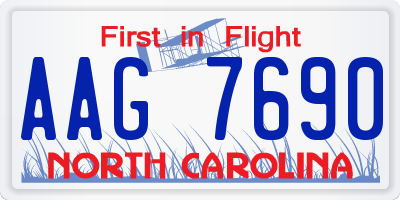 NC license plate AAG7690