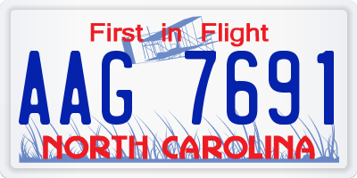 NC license plate AAG7691