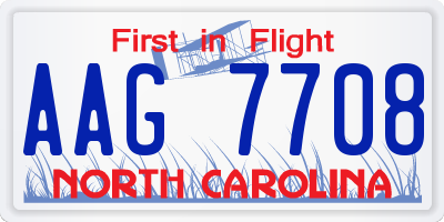NC license plate AAG7708