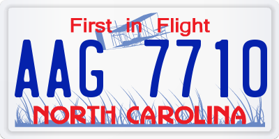 NC license plate AAG7710
