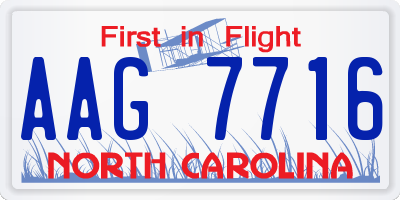 NC license plate AAG7716