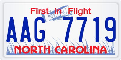 NC license plate AAG7719