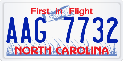 NC license plate AAG7732