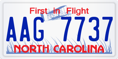 NC license plate AAG7737