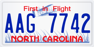 NC license plate AAG7742