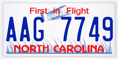 NC license plate AAG7749