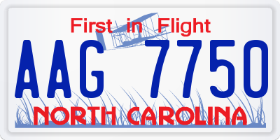 NC license plate AAG7750