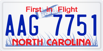 NC license plate AAG7751