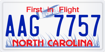NC license plate AAG7757