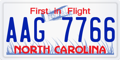 NC license plate AAG7766