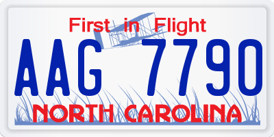NC license plate AAG7790