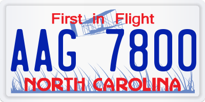 NC license plate AAG7800