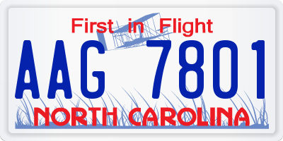 NC license plate AAG7801