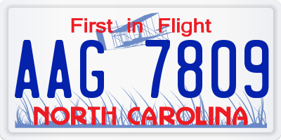 NC license plate AAG7809