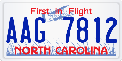 NC license plate AAG7812