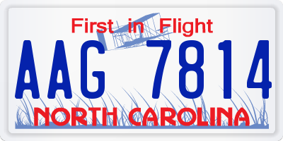 NC license plate AAG7814