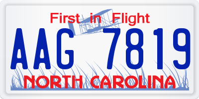 NC license plate AAG7819