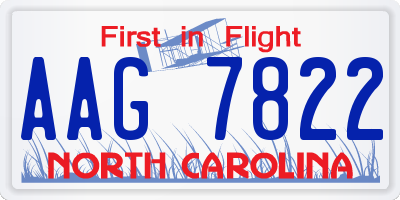 NC license plate AAG7822
