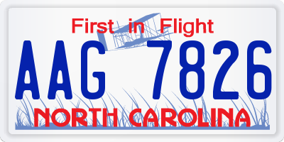 NC license plate AAG7826