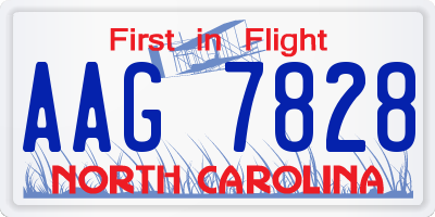 NC license plate AAG7828
