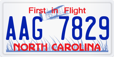NC license plate AAG7829