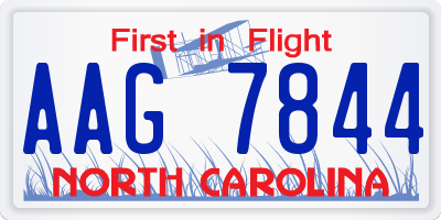 NC license plate AAG7844