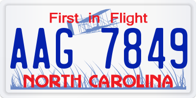 NC license plate AAG7849