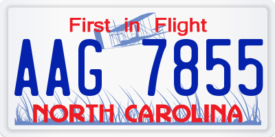 NC license plate AAG7855
