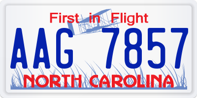 NC license plate AAG7857