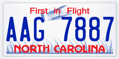 NC license plate AAG7887