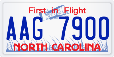 NC license plate AAG7900