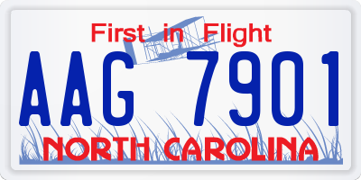 NC license plate AAG7901