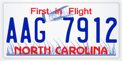 NC license plate AAG7912