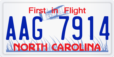NC license plate AAG7914