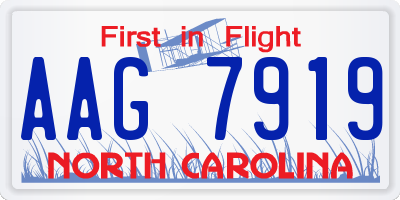 NC license plate AAG7919