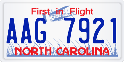 NC license plate AAG7921