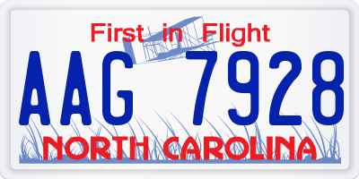 NC license plate AAG7928