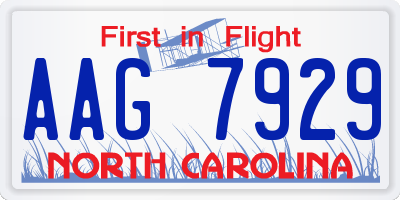 NC license plate AAG7929