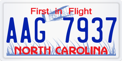 NC license plate AAG7937