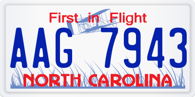 NC license plate AAG7943