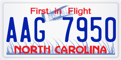 NC license plate AAG7950