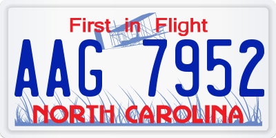 NC license plate AAG7952