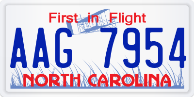 NC license plate AAG7954