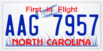 NC license plate AAG7957