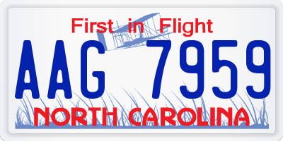 NC license plate AAG7959