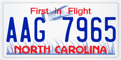 NC license plate AAG7965