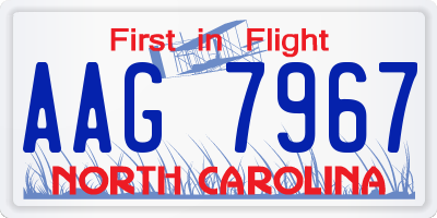 NC license plate AAG7967