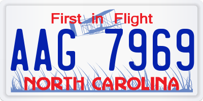 NC license plate AAG7969